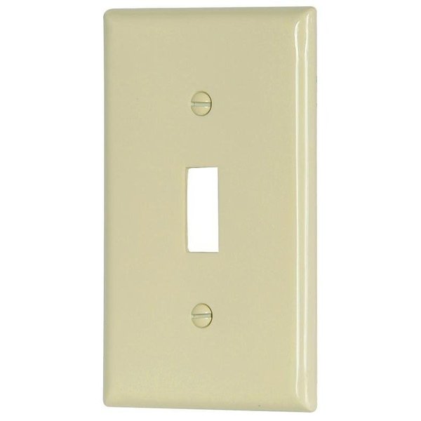 Eaton Wiring Devices Wallplate, 412 in L, 234 in W, 1 Gang, Nylon, Light Almond, HighGloss 5134LA
